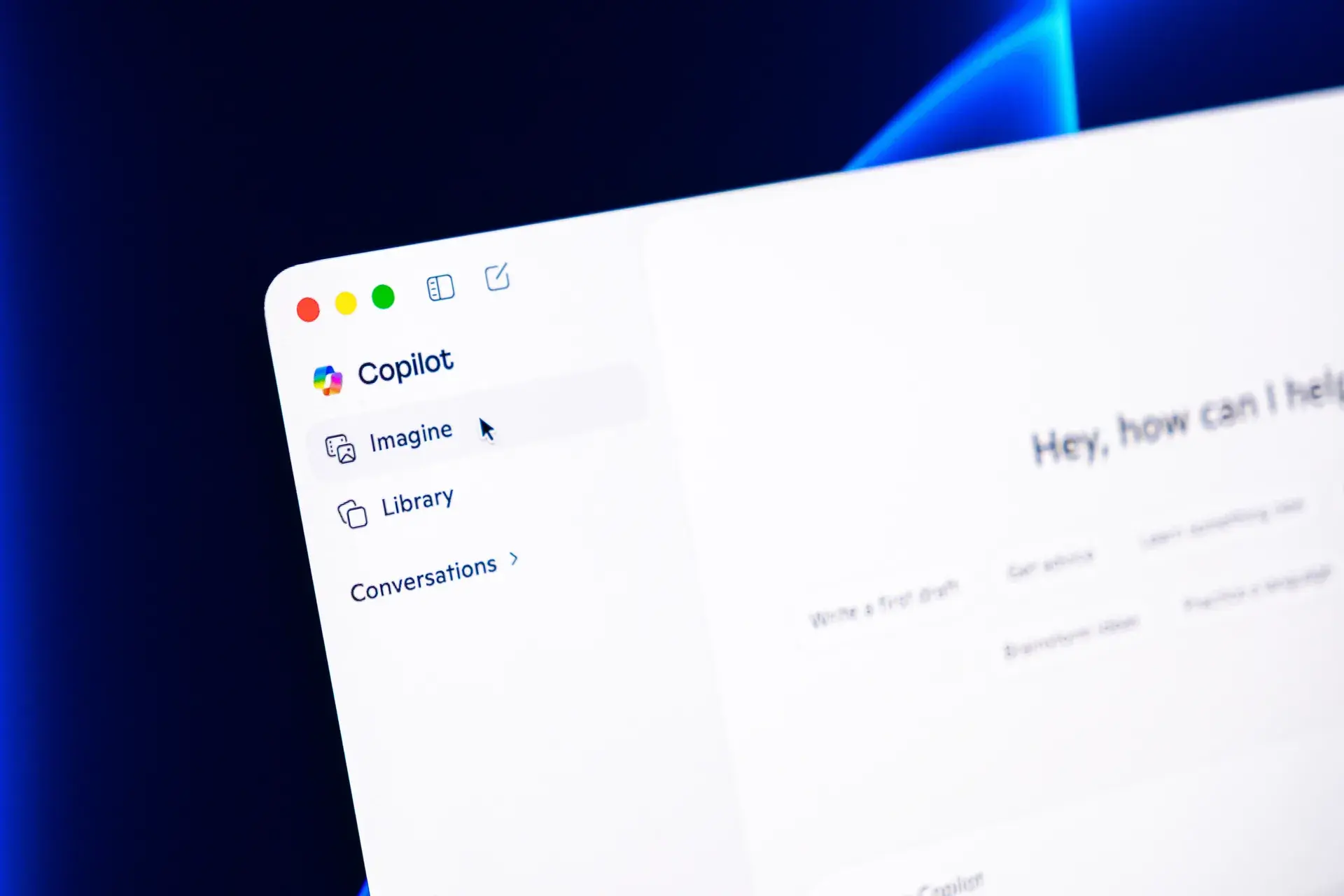 The Microsoft Copilot interface open on a screen
