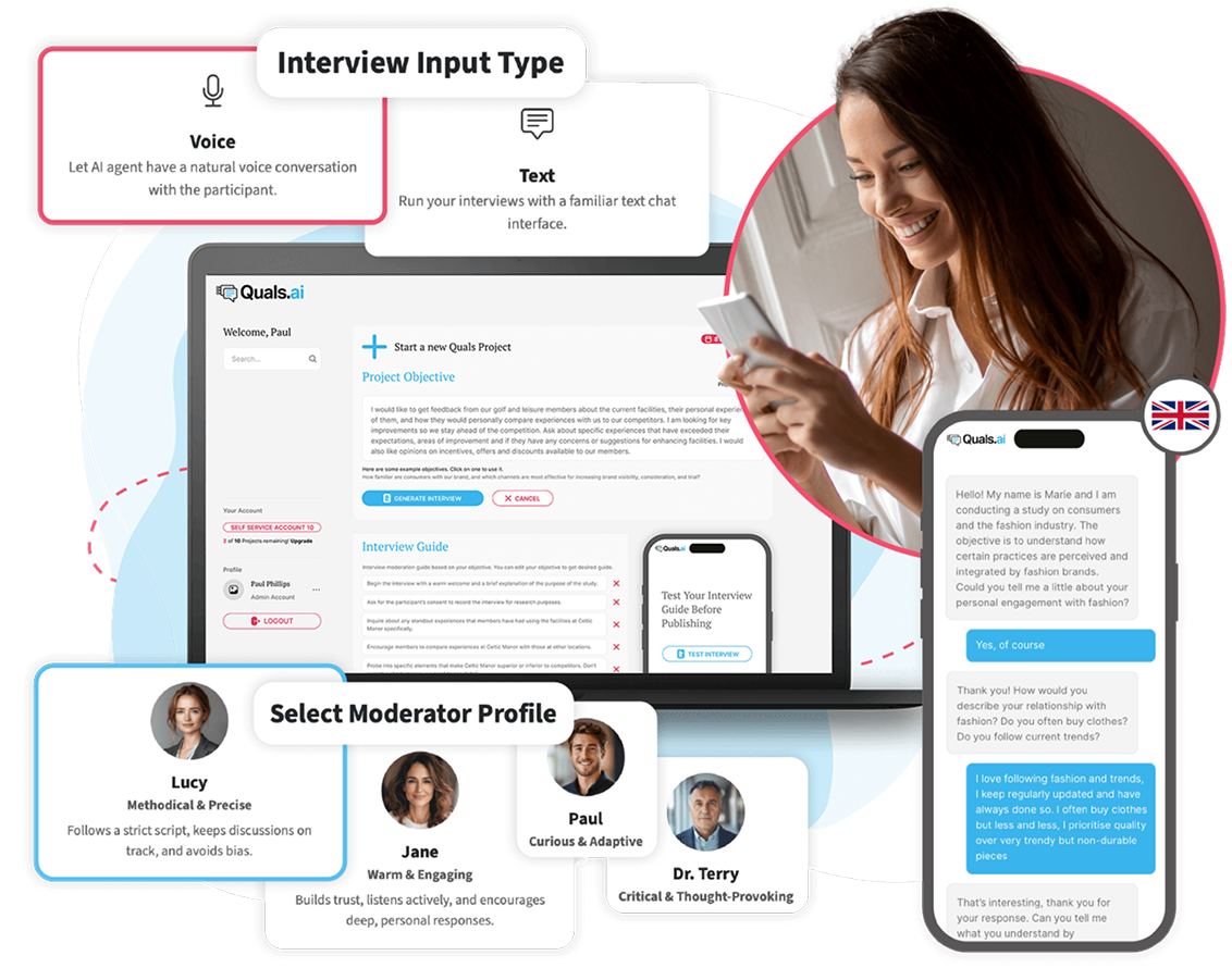 Quals.ai conversational research interview